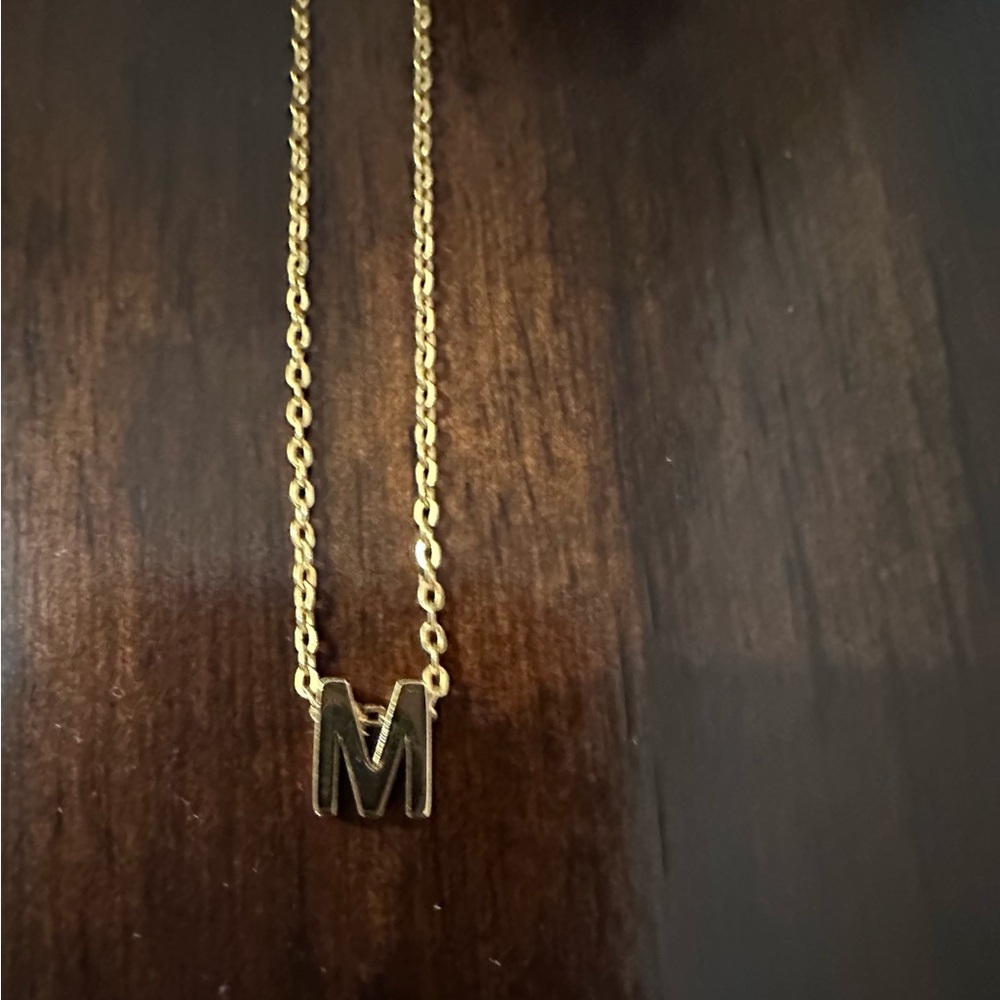 Gold Initial Necklace - image 1